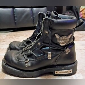 Harley-Davidson Men's Brake Light Double Zipper Riding Boots Sz 9